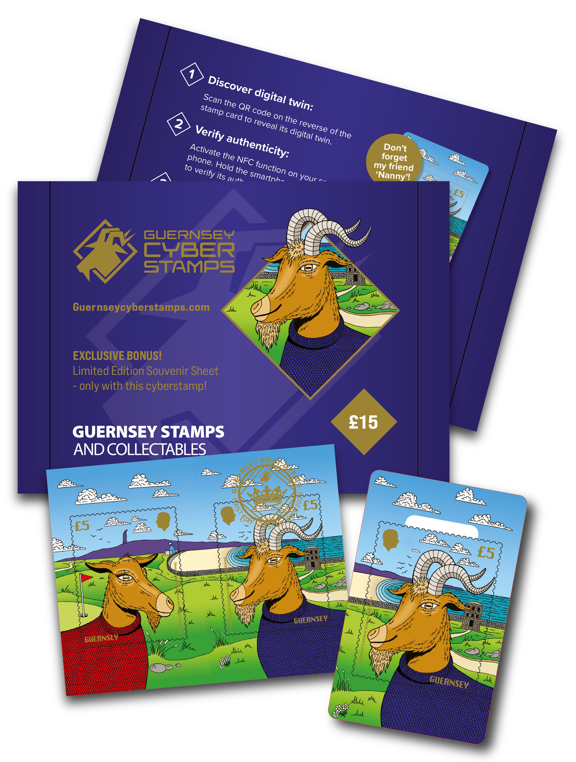 Royal Golden Guernsey Billy Goat Cyberstamp